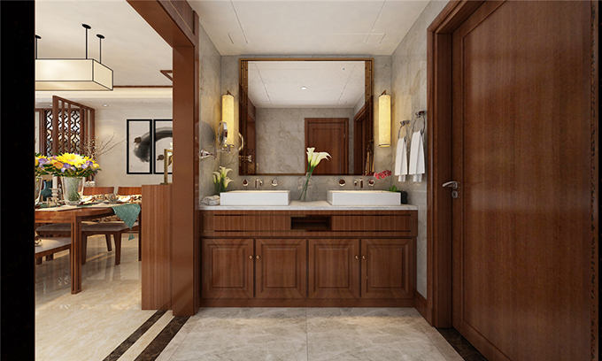 新中式裝修風格70平米衛生間裝修效果圖